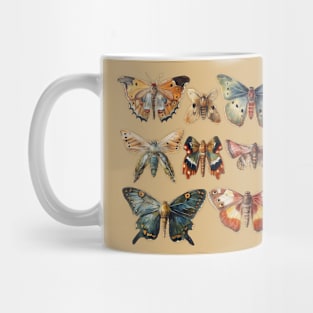 Vintage Moth Entomology Pin Up Mug